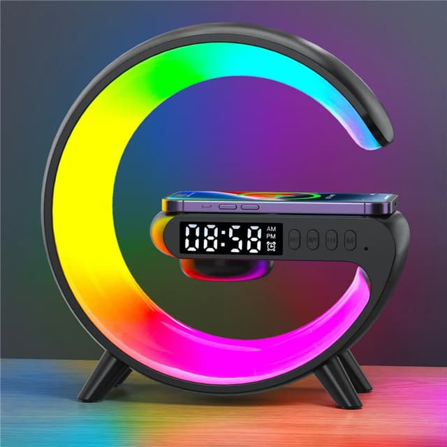 G63 Smart Light Sound Machine with Alarm Clock | Bluetooth 5.2, Wireless Charging & Stereo Speaker